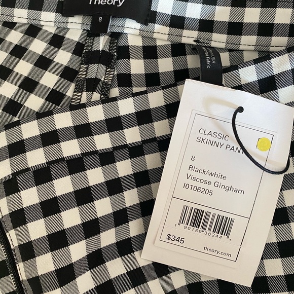 Theory Classic Skinny Pant Viscose Gingham, NWT - Picture 5 of 10